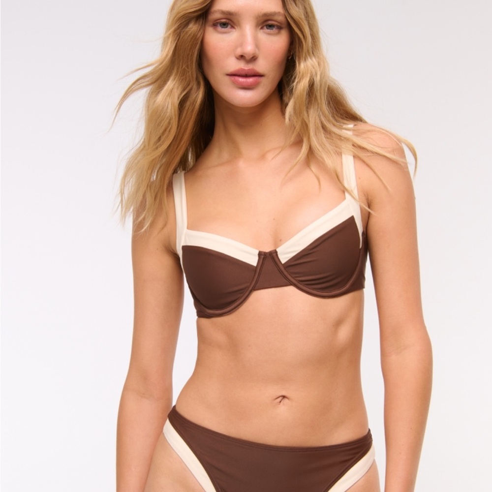 Abercrombie & Fitch Brown and Cream Bikini